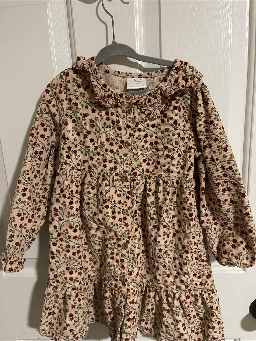 Little Co Floral Corduroy Dress